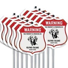 Warning Property is Protected by Weimaraner Made in the Shield Sign With Stake