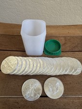 1 Roll of 20, 2021 1oz Type 1 Silver Eagle Coins from Newly Opened Monster Box