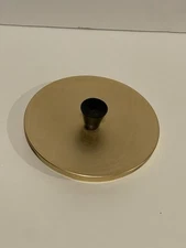 Vintage MCM gold colored metal 4 inch canister pot lid no brand used