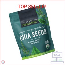 Viva Naturals Organic Chia Seeds, 1 lb, 16 Oz   Plant-Based Omega-3 and Vegan Pr