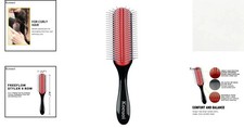 Classic Black Styling Brush - Ergonomic 9-Row Design for Smooth, Vibrant Hair