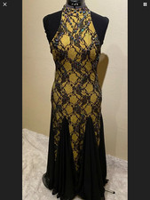 ballroom dance competition dress smooth or standard gold and black