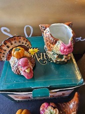 Home Trends Harvest 4 Pc - Ceramic Table Serving Set - Pitcher, Shakers, Bowl