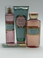 Bath  Body Works SWEETEST SONG Body Mist, Cream, Wash, Purse Size Perfume Set 4