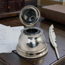 Calamaio Inglese Argento Sterling Punzonato XMAS 1921 con Vaschetta