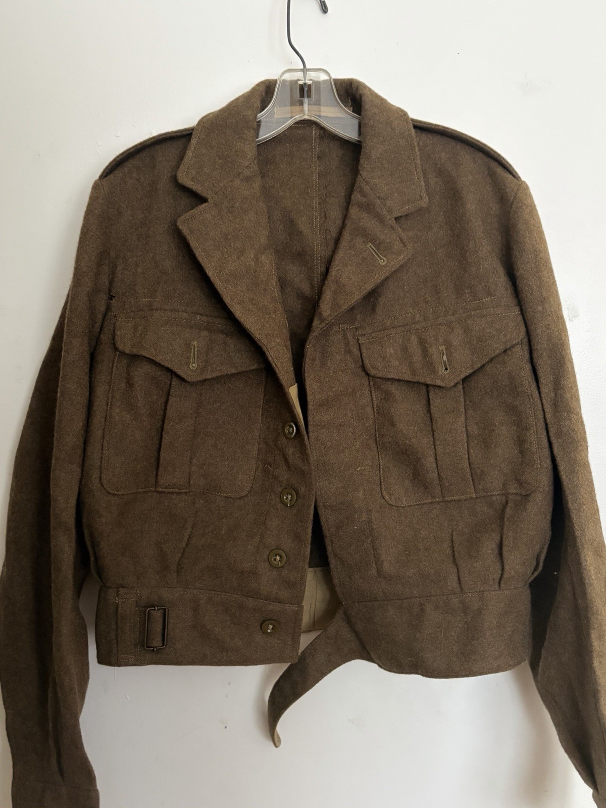 Men’s vintage wool field jacket; British Battledress Blouse 1949 Pattern 13 1955