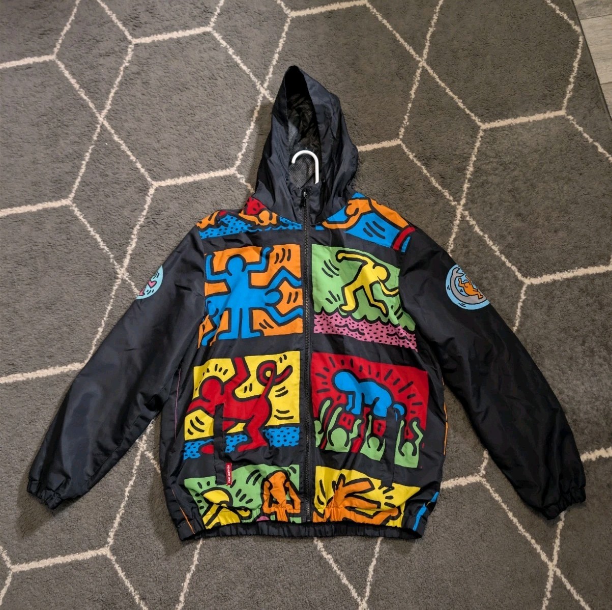 Members Only x K. Haring Jacket Men's L Full-Zip Bomber Windbreaker Limited