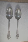 2 Wallace Rose Point Sterling Silver 2 Large 8 3/8" SERVING TABLE SPOONS