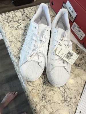 Adidas Superstar Triple White Sneakers Size Us 9 New Inbox Box Is Damaged