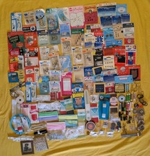 Vintage Sewing Accessories Bundle, Snaps, Hooks, Zipper Repair, Buckles, Lace
