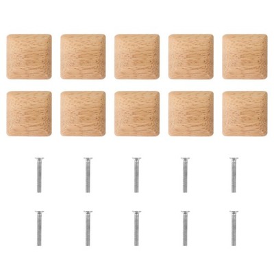 10Pcs Wooden Drawer Handles Durable Wood Pull Knobs for Household Doors