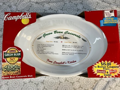 Campbell's Oven To Table Green Bean Casserole Dish With Recipe 1.5QT Open Box