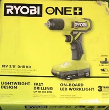 RYOBI ONE+ 18V Cordless 3/8 in. Drill/Driver Kit with 1.5 Ah Battery and Charger