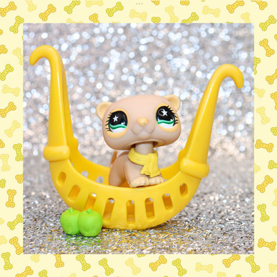 Littlest Pet Shop Authentic LPS #957 Yellow Ferret Green Eyes