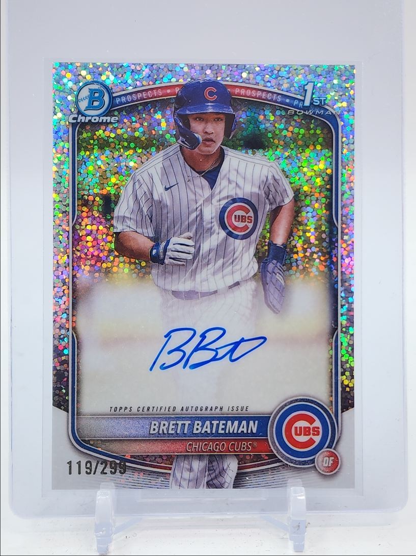 BRETT BATEMAN 2025 BOWMAN CHROME 1ST AUTOGRAPH SPECKLE AUTO /299 Q2754
