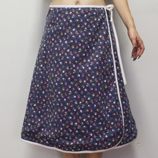 Vintage 70s Reversible Wrap Midi Skirt