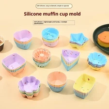 5pcs Creative silicone mold Muffin cup egg tart mold multi-modeling baking tool