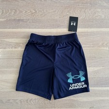 Boys Blue Under Armour Logo Shorts Size 5 NWT