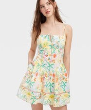 NWT Roller Rabbit x Target Vacation Drop Waist Mini Dress Yellow Sz M