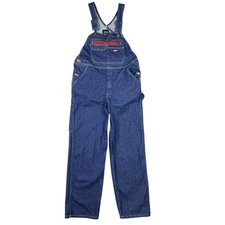 Dickies Carpenter Overalls Mens Small Reg Denim Straight Side Button Pockets Bib