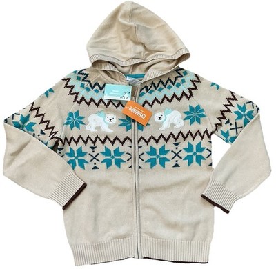 Gymboree Boys Girls 7  Sweater Fair Isle Zip Hooded Sweater Nordic Adventure NWT