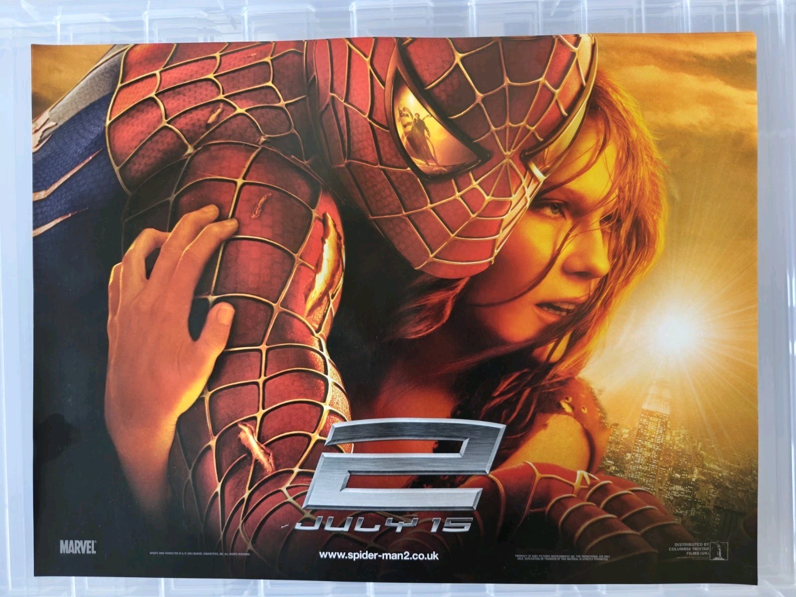 SPIDERMAN 2 POSTER ORIGINAL 2004 CINEMA ISSUED UK MINI QUAD 16X12 ins