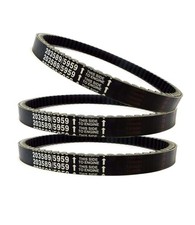 BLACKHORSE-RACING 3pcs 30 Series Go Kart Drive Belt Replaces Pack of 3, Black
