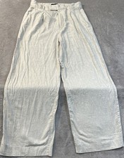 Banana Republic Linen Pants Women's 12 Beige Wide Leg