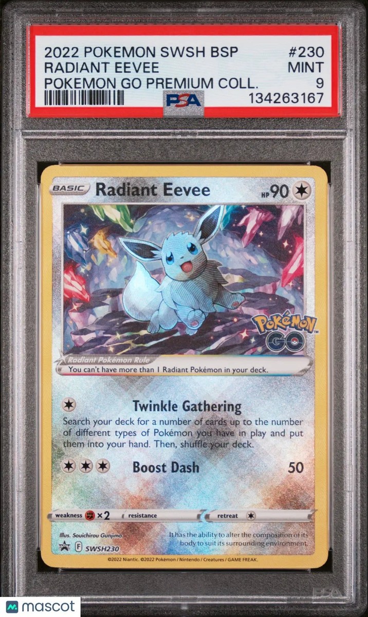 Eevee Pokemon Go Premium Coll. PSA 9 SWSH230 2022 Black Star Promo