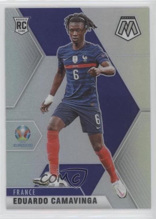 2021 Panini Mosaic UEFA Euro 2020 Silver Prizm Eduardo Camavinga #111 3pu