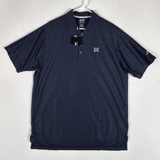 Adidas NEW Climacool Golf Polo Shirt Mens Large Blue Striped Relaxed Fit NWT