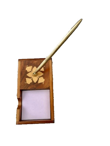 Solid Koa Wood Pen Holder Made in Hawaii vtg LIBERTY HOUSE 7 " x  3 3/4" x 1"