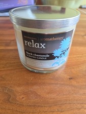 Bath Body Works 3 wick 14.5 oz Candle Aromatherapy Black Chamomile Relax