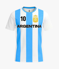 Argentina Lionel Messi #10 Soccer Jersey White/Light Blue AFA Crest