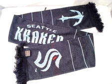 NHL Seattle Kraken Pinstripe Scarf - Navy Washington Hockey New with Tag