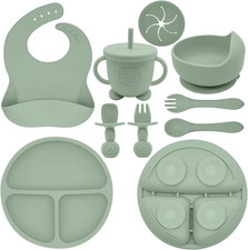 Silicone Baby Feeding Set  Baby Led Weaning Supplies Includes Suction Bowls and