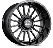 20 X9 Gloss Black Milled Lock Off Road Striker Wheels Fits Nissan Titan 6x5.5