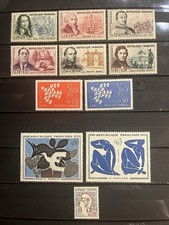 French Stamps 1961 Celebrities and 5 Other Stamps MNH