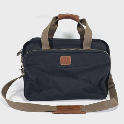 DAKOTA by TUMI Black Canvas w/ Tan Leather Handle Shoulder Duffle Weekender Bag