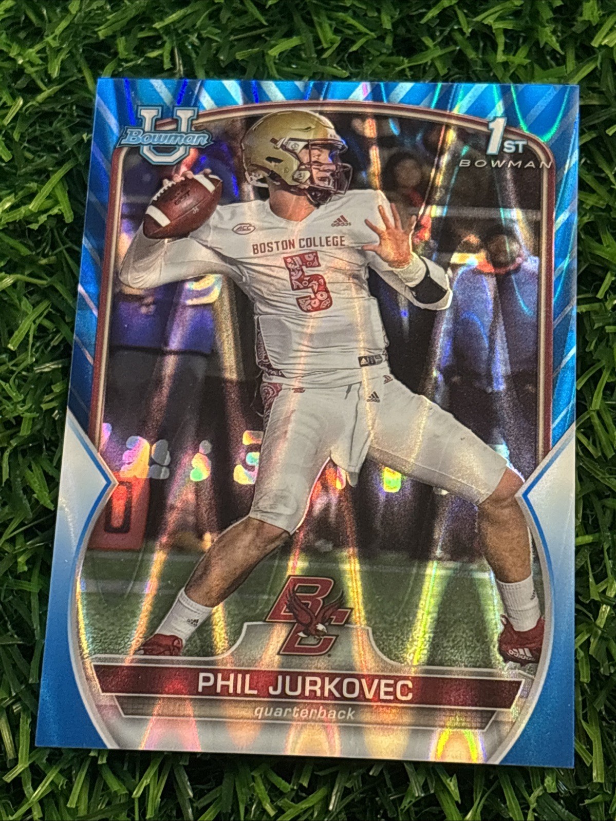 2022 Bowman U Chrome Blue Refractor /199 Phil Jurkovec #35 Boston College