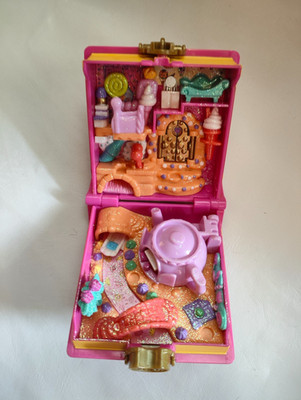 Polly Pocket Bluebird 1996 Buch ohne Schlüssel Dose Vintage pink Glitzer 