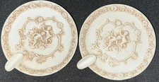 (2) Vintage Lefton’s Ceramic Bisque Trinket Tray/ Ashtray, Mid-20th Century