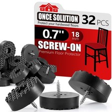 Screw-On Rubber Feet for Furniture - 32PCS Floor Protector for Chair Leg - 0....