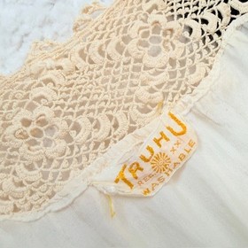 Vintage Truhu Small Mid Century Lace Romantic Long Lingerie Nightgown Slip Dress