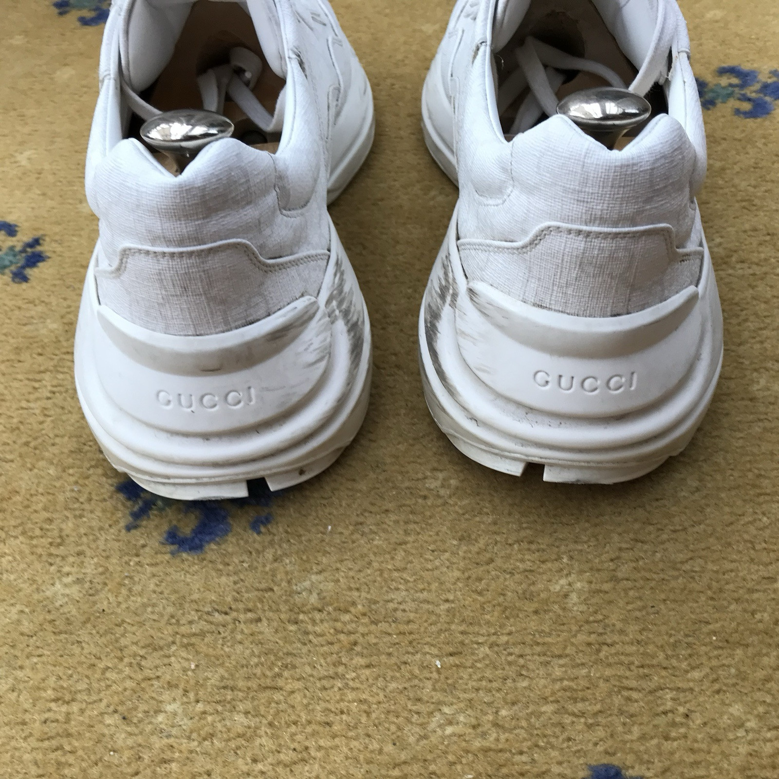 Gucci Trainers Sneaker Shoes Rhyton Monogram Canvas White Mens US 9 UK 8.5 42.5 thumbnail 9