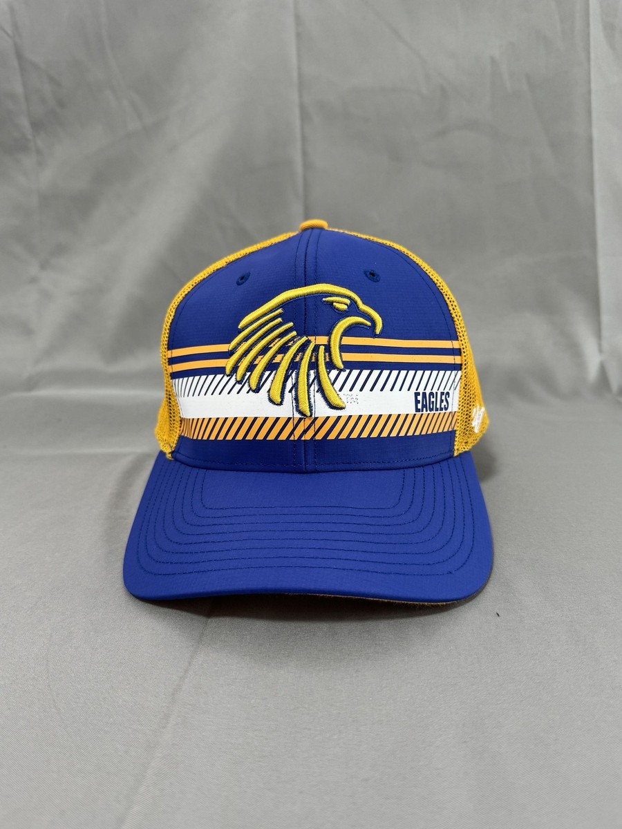 '47 Brand West Coast Eagles AFL Trucker Snapback Hat Blue Yellow Mesh OSFM