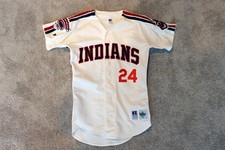 Manny Ramirez 1993 Cleveland patch Indians RUSSELL Authentic Jersey 40 RC Rookie