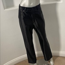 Princess Polly Sleek Black Shimmering Straight Legs Pants Size 6