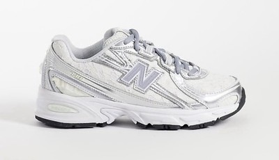 New Balance 740 Teens Low Top Sneaker White/Silver/Black Lace-Up Rubber Sole