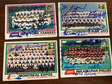 New  York Yankees  Signed 1975 Topps Team Card(7auto)Dave LaRoche, Dave Revering